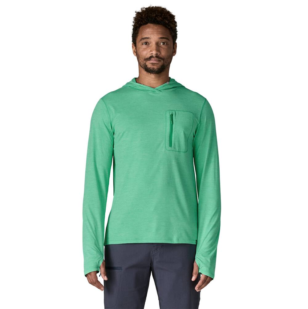 Men's UPF 40+ Sun Hooded Shirt - Aqua
