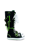 Canvas Knee-High Sneakers - Black & Green