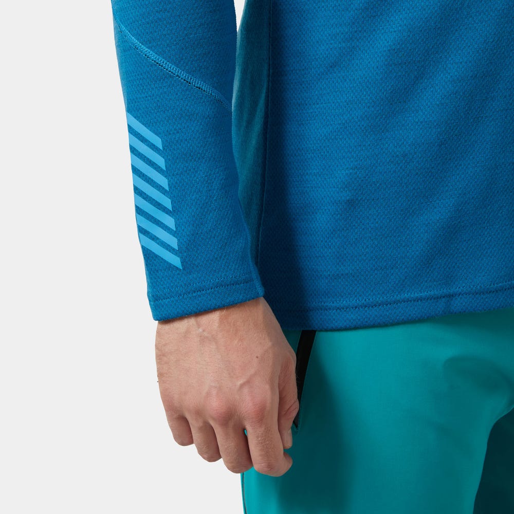 Men's Merino Wool Base Layer Top - Blue