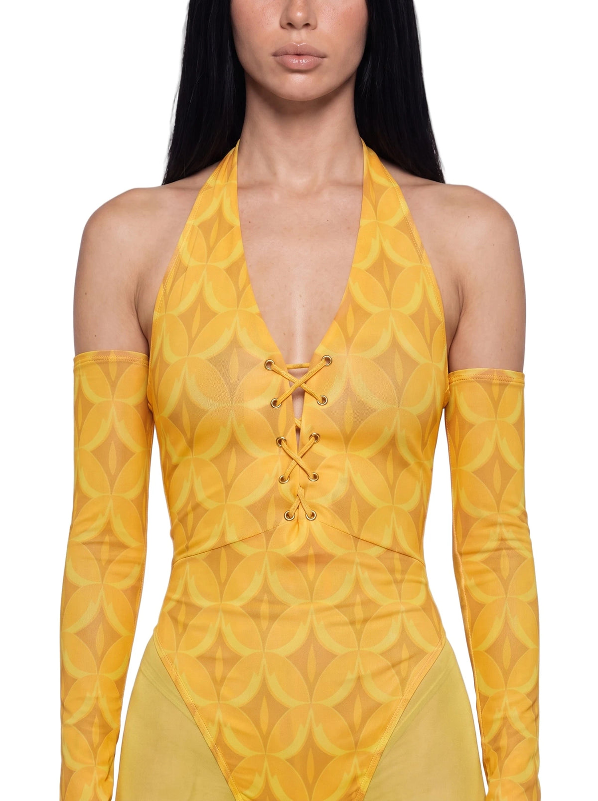 Fruit Halter Bodysuit Costume Set - Yellow