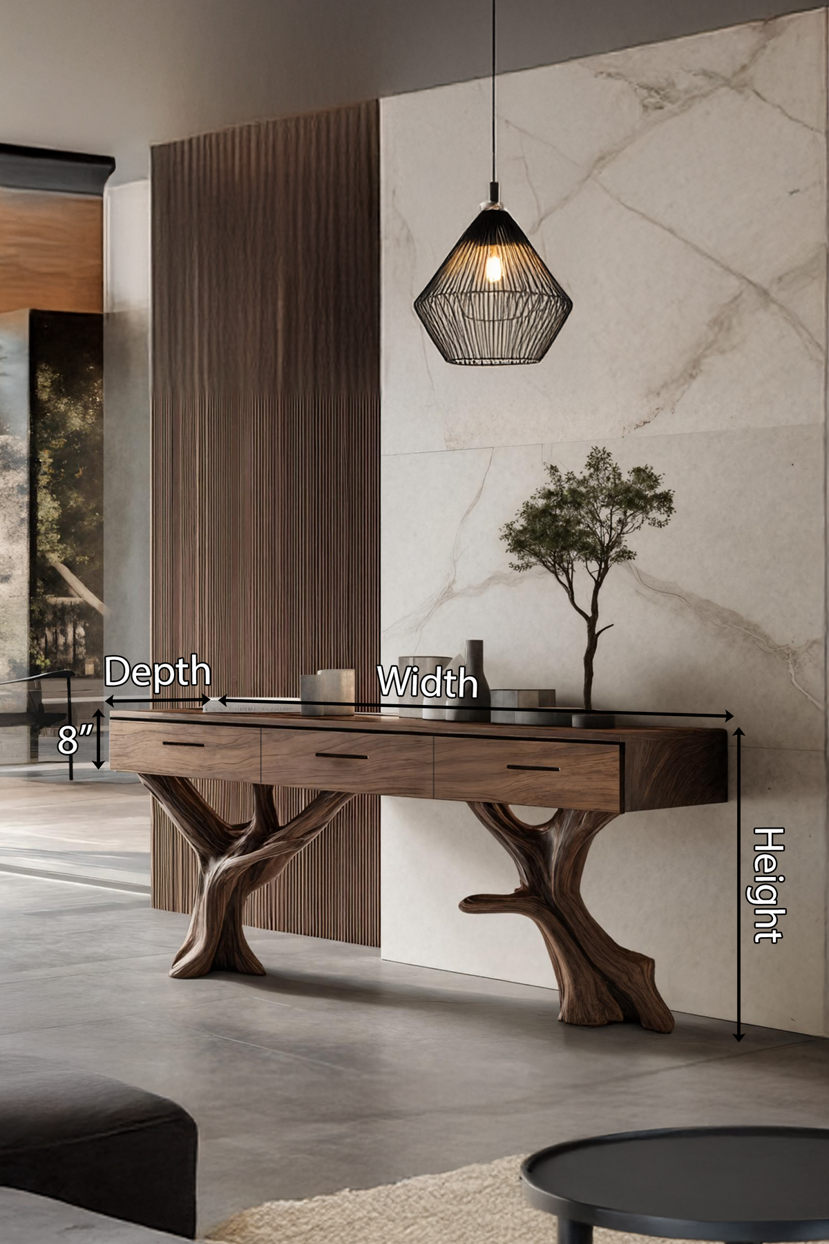 Farmhouse Solid Wood Dressing Table For Bedroom
