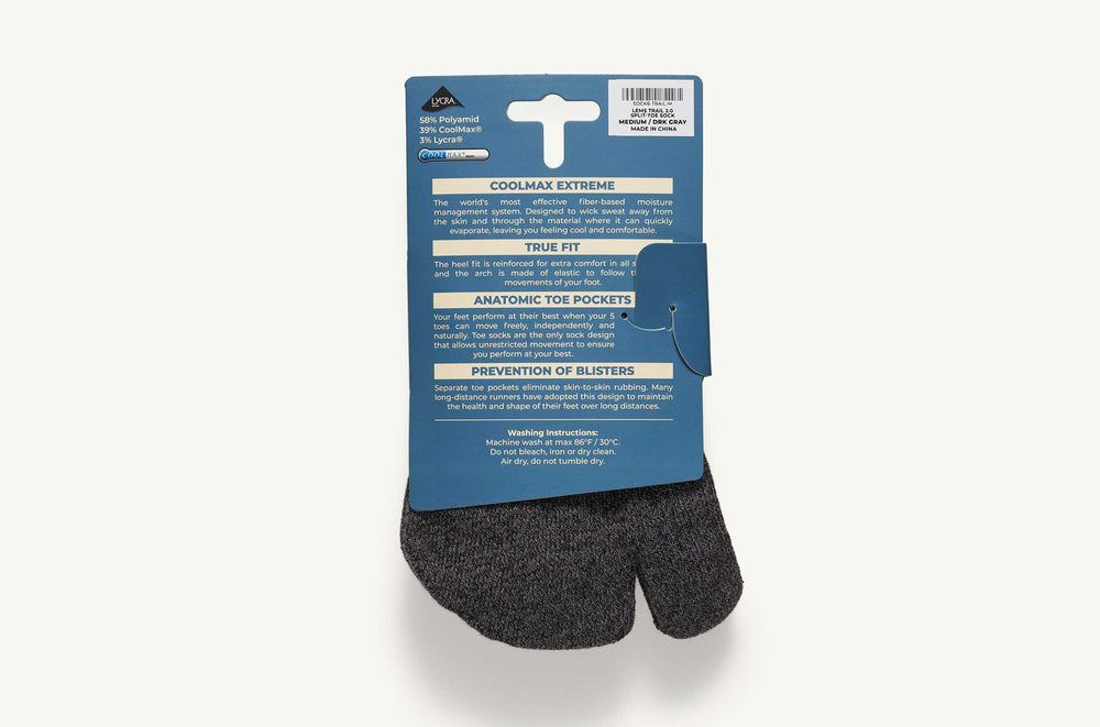 Trail Toe Socks - Dark Gray
