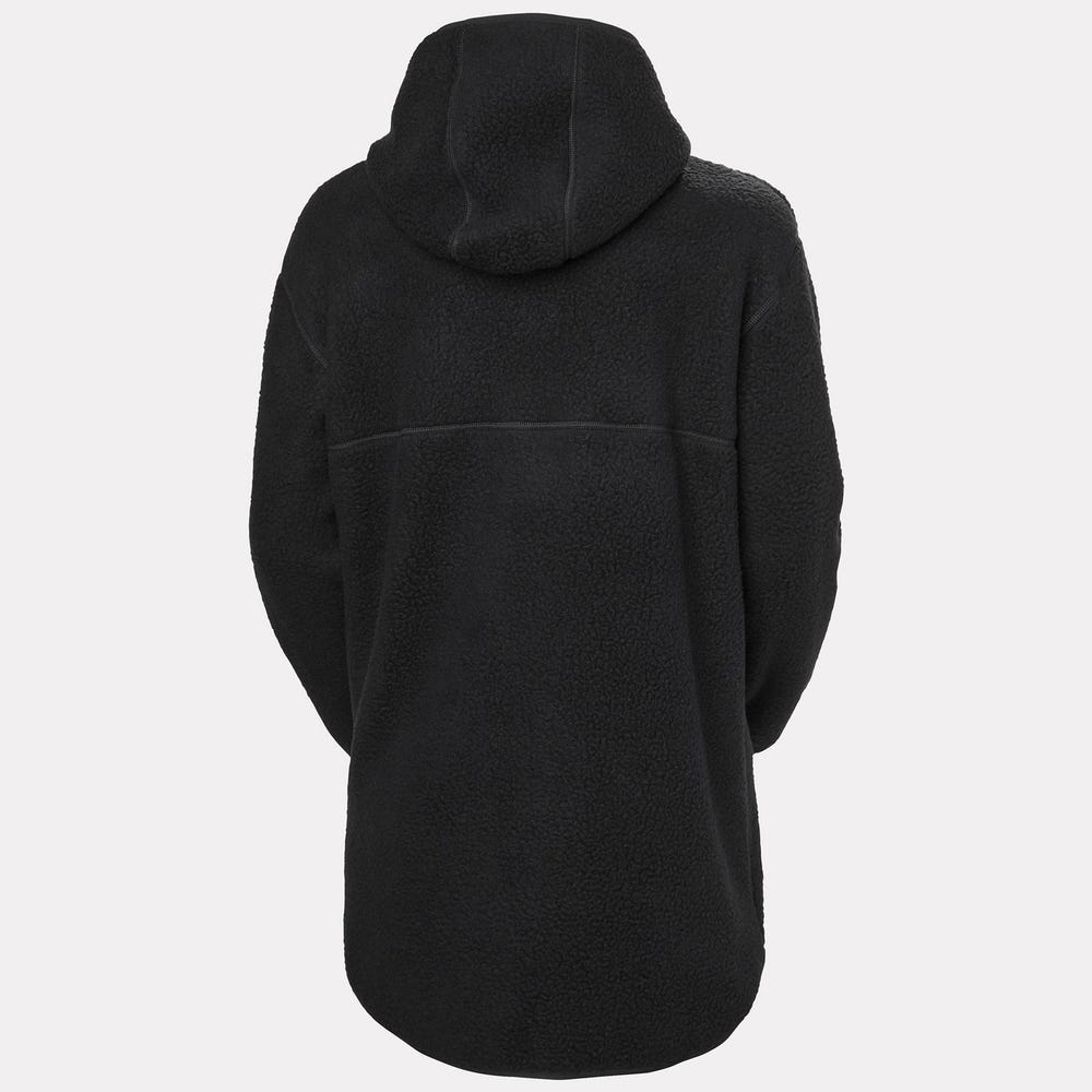 Women's Hooded Pile Fleece Jacket - Purple