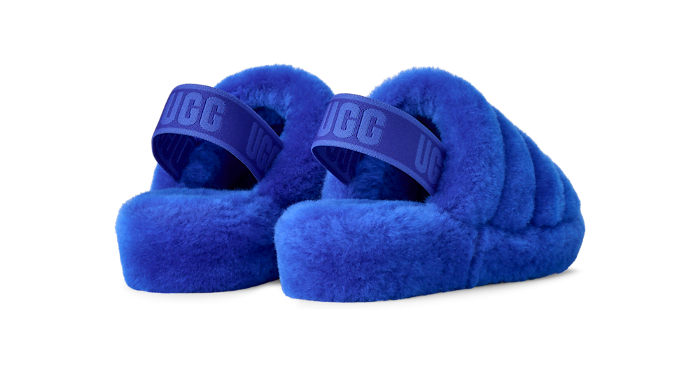 Women's Sheepskin Platform Slide - Black