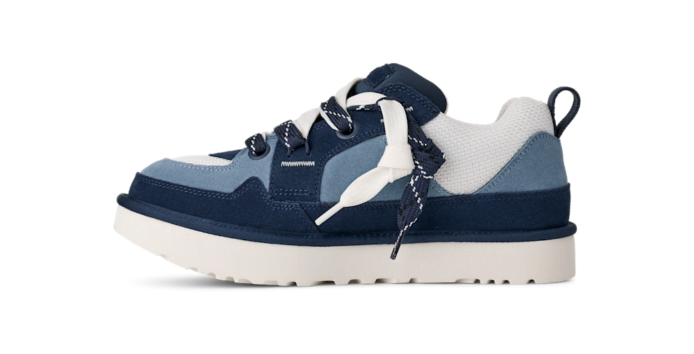 Men's Suede and Mesh Low Top Sneakers - Blue