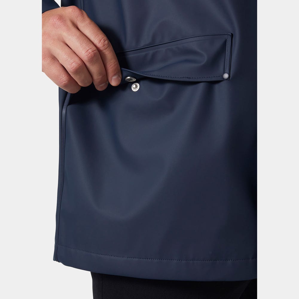 Men's Waterproof PU Raincoat - Navy