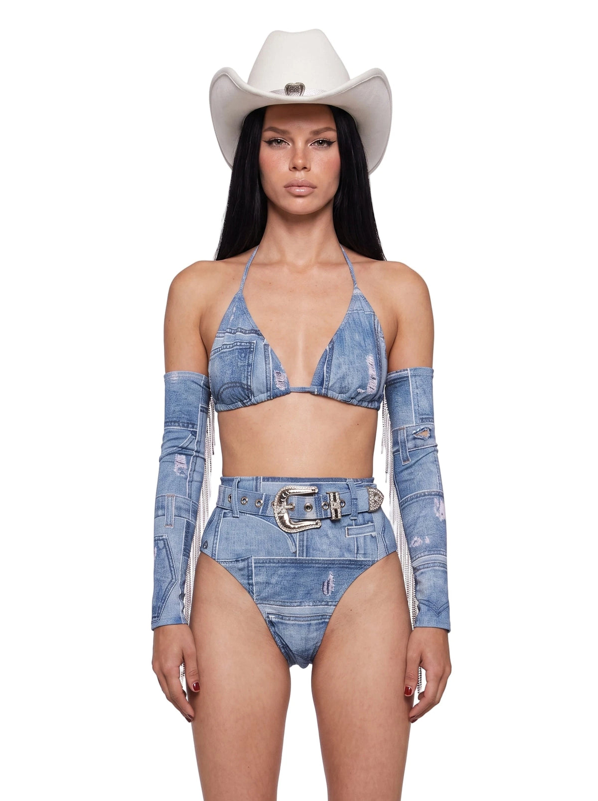 Denim Cowgirl Costume Set - Blue