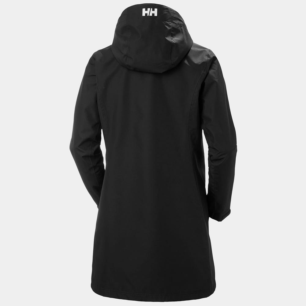 Women's Long Waterproof Rain Jacket - White