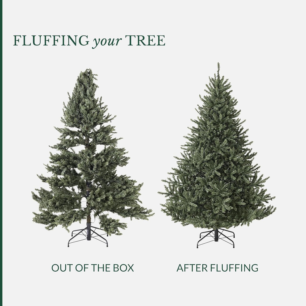 Balsam Hill Artificial Christmas Tree 7.5ft Pre-Lit Classic Blue Spruce With 1000 Clear Incandescent Lights