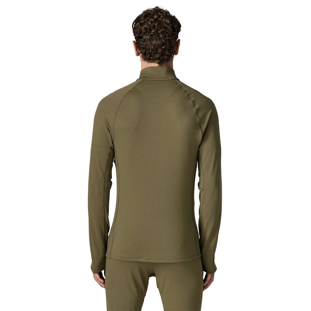 Men's Grid Fleece Zip-Neck Base Layer - Orange