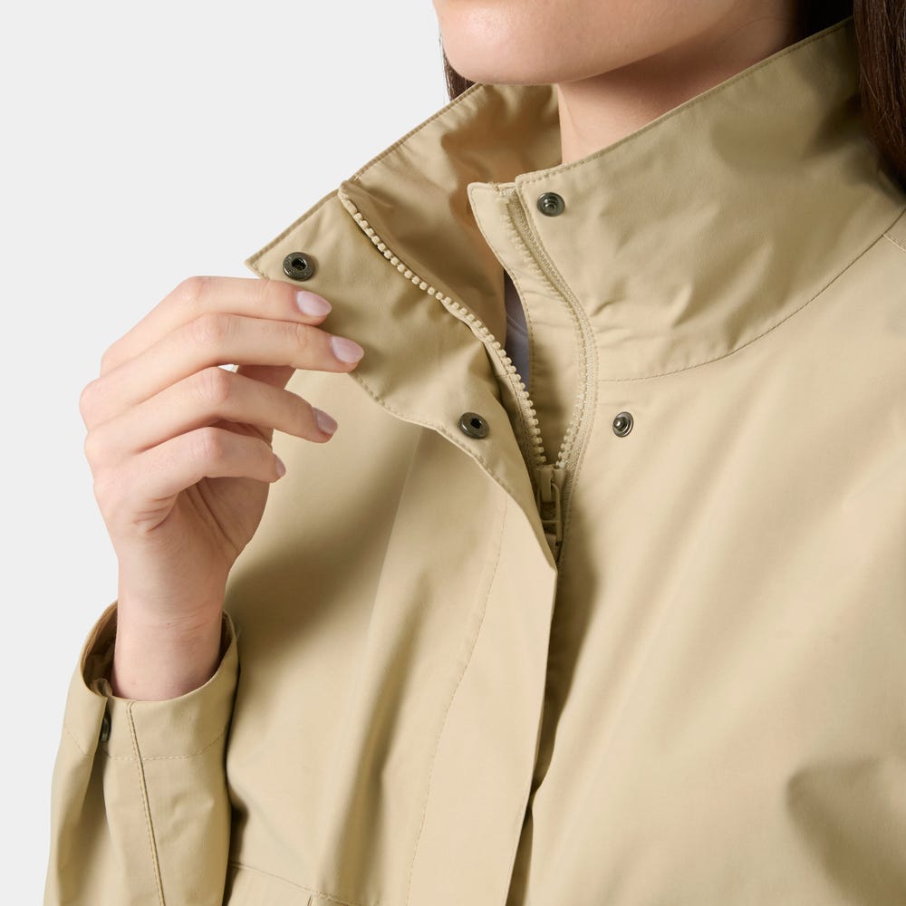 Women's Cropped Utility Rain Jacket - Cream