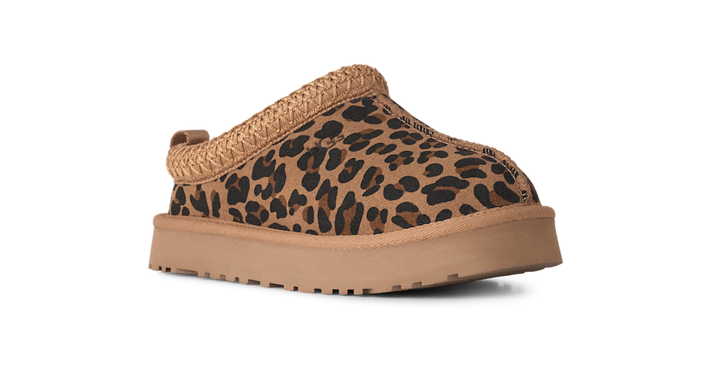Kids' Animal Print Suede Platform Clogs