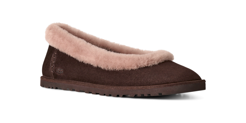 Women's Suede Ballet Flat - Chestnut