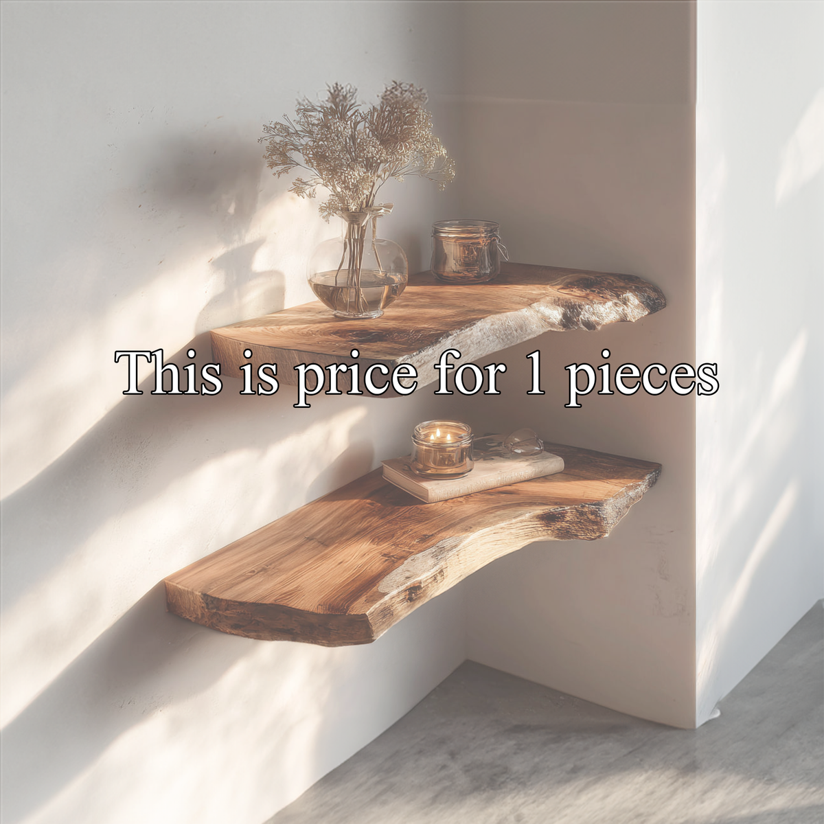 Rustic Solid Wood Floating Shelf