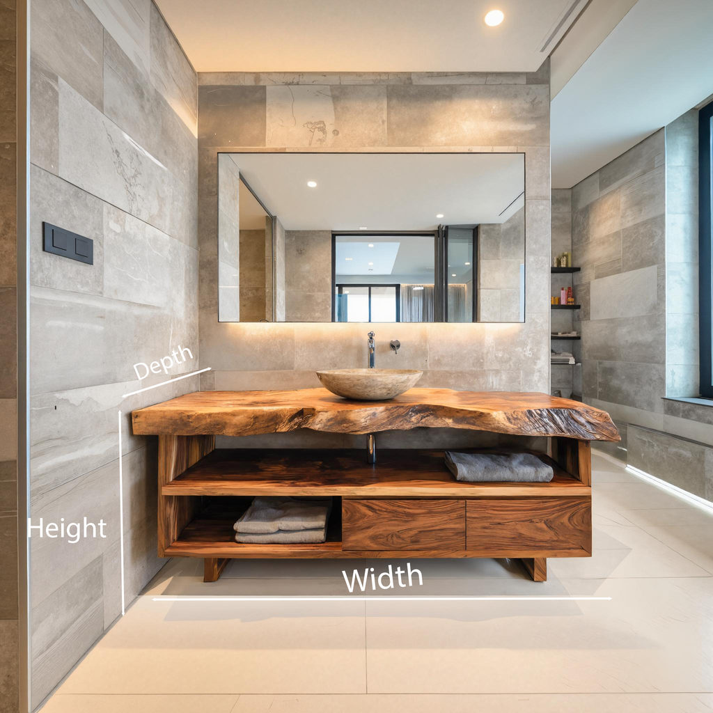 Rustic Live Edge Bathroom Vanity For Bathroom