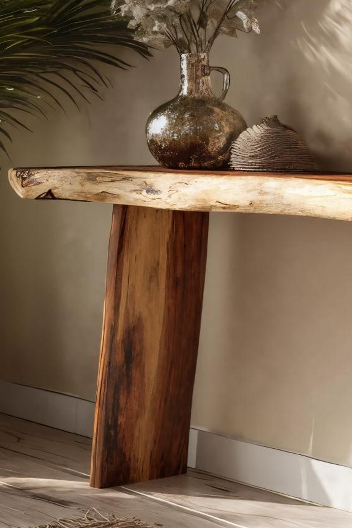 Handcrafted Live Edge Entryway Console Table