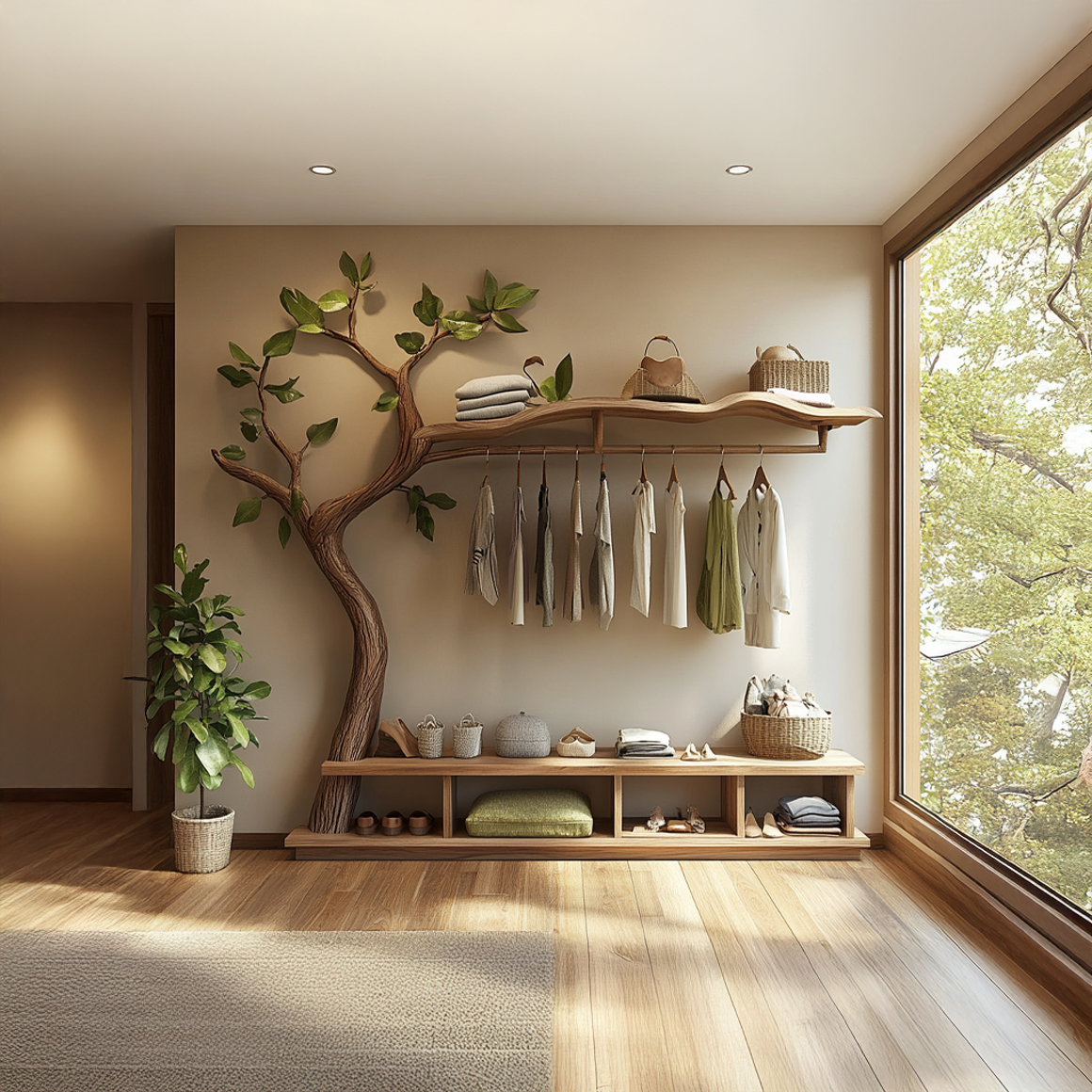 Rustic Mid Century Wardrobe Stand Bedroom Or Dressing Room Entryway