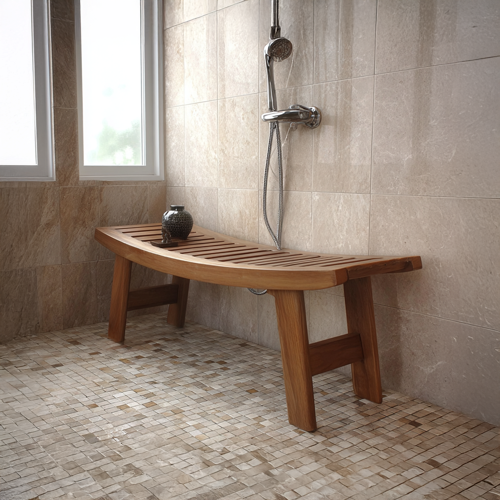 Mid Century Shower Bench Bathroom Seating Modern