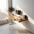 Rustic Live Edge Floating Desk Office Or Bedroom
