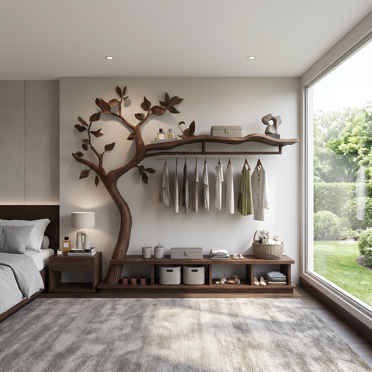 Rustic Mid Century Wardrobe Stand Bedroom Or Dressing Room Entryway