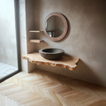 Rustic Live Edge Wood Floating Shelf