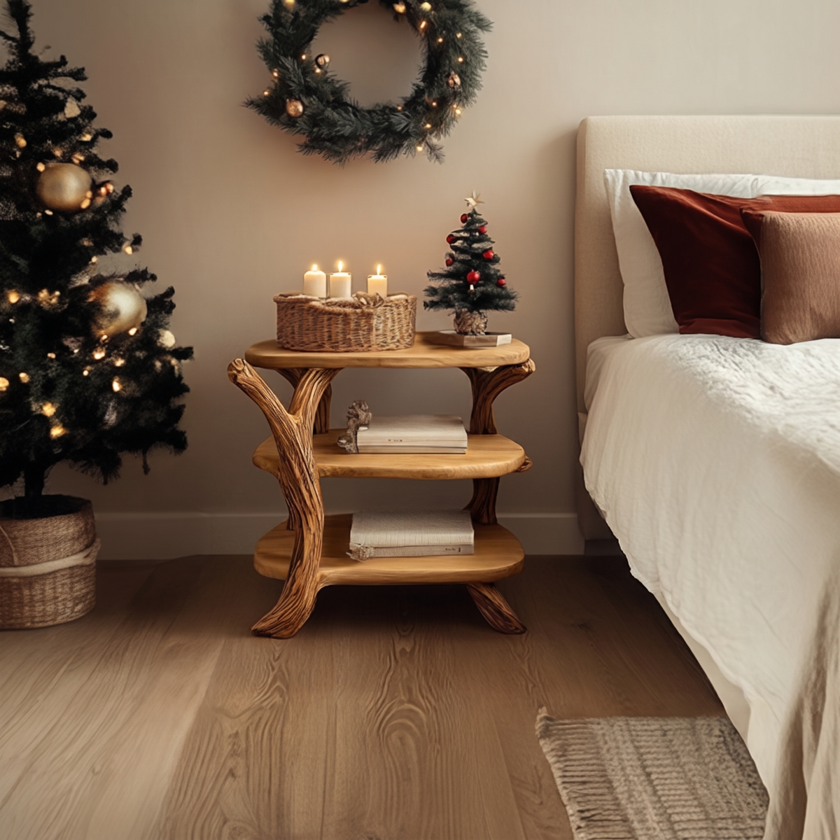 Rustic Tree Branch Nightstand