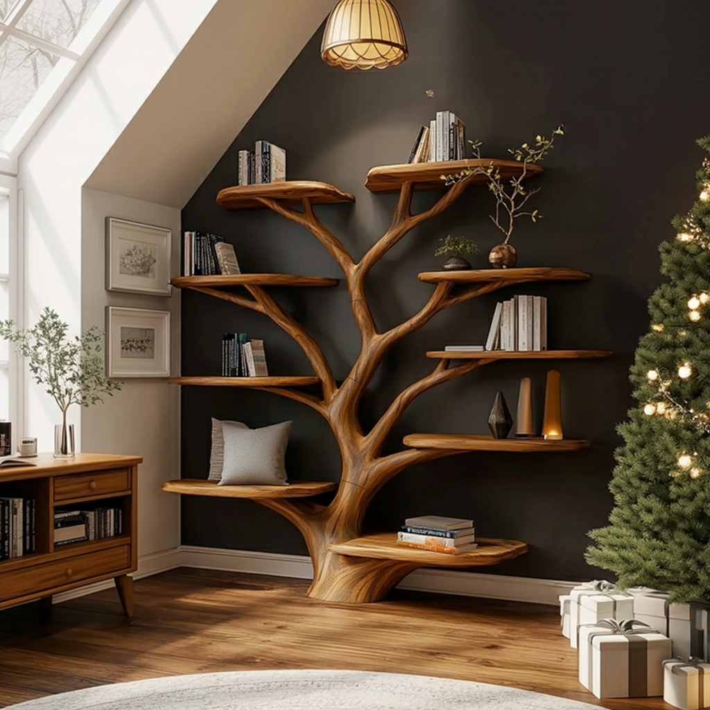 Rustic Christmas Tree Shelf