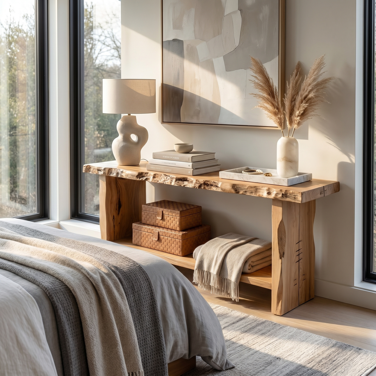 Rustic Live Edge Console Table