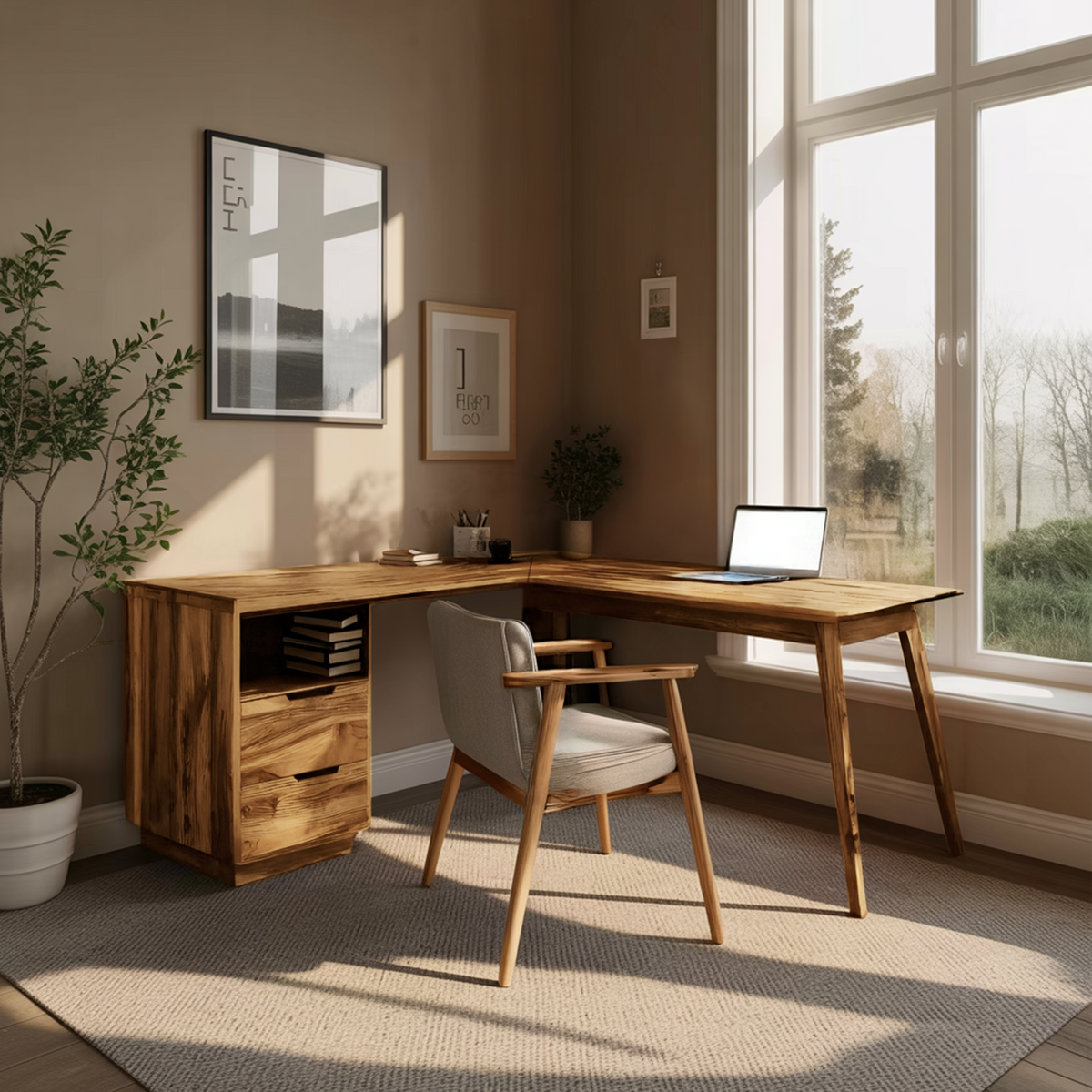 Minimal L Shaped Desk For Home Workspace
