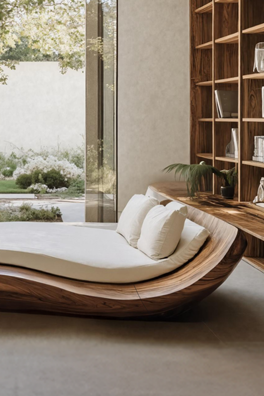Mid Century Solid Wood Garden Daybed For Bedroom Decor
