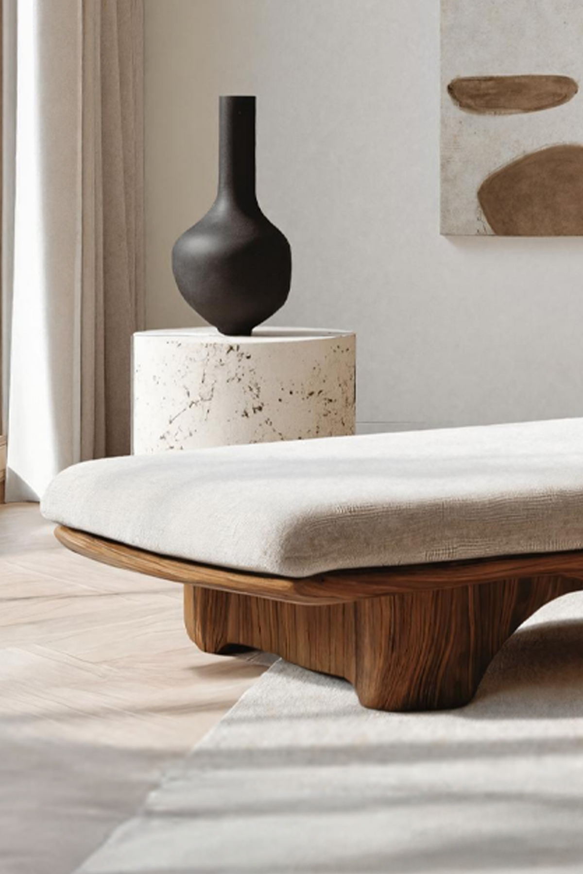 Mid Century Solid Wood Garden Daybed For Entryway Furniture