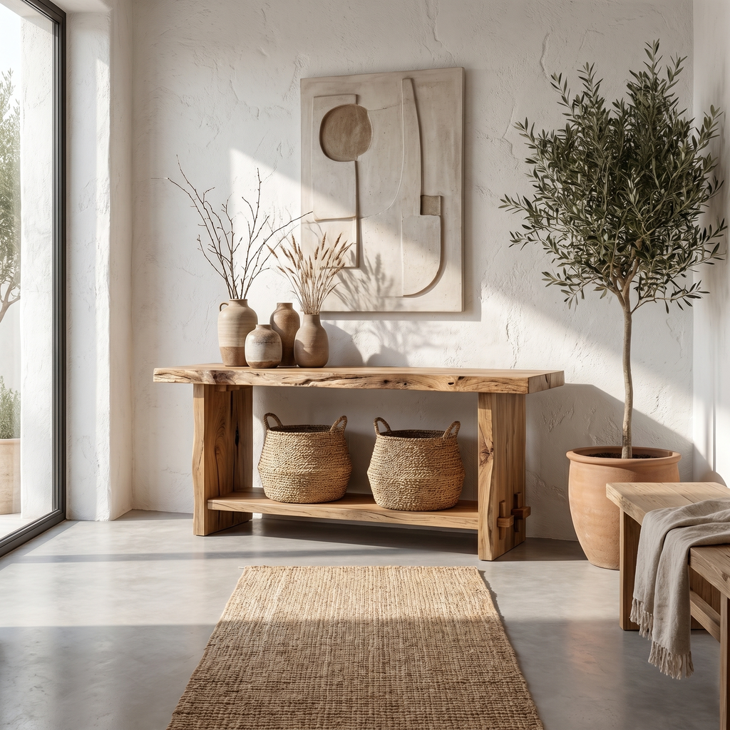 Rustic Live Edge Console Table