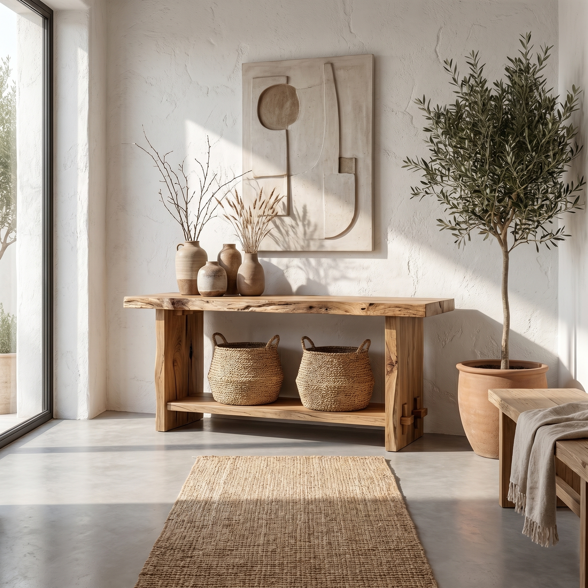 Rustic Live Edge Console Table
