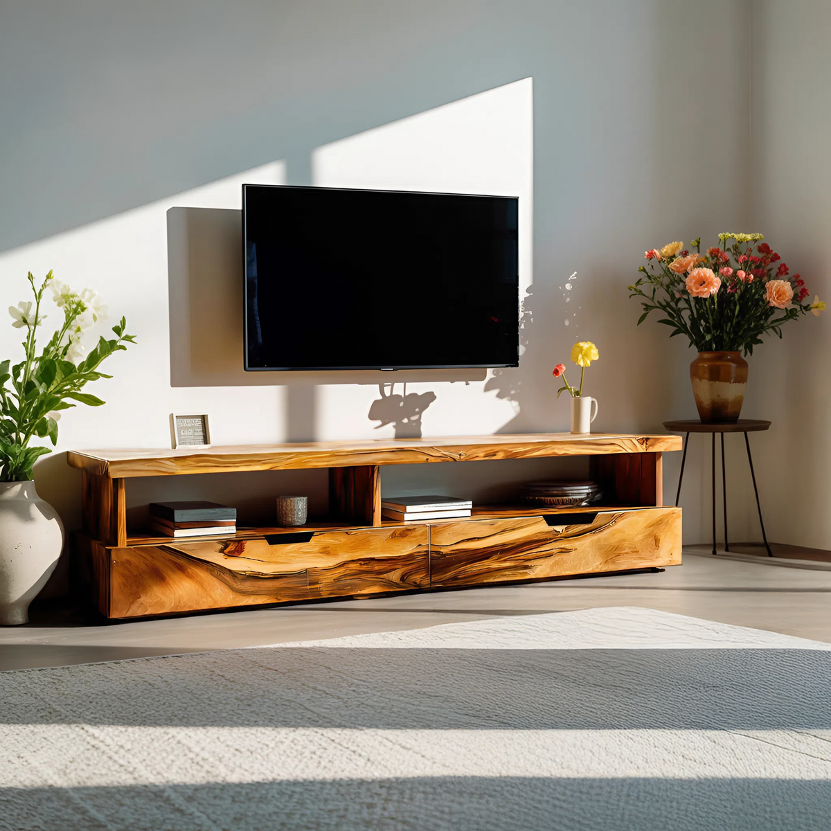 Minimalist TV Stand With Functional Design For Living