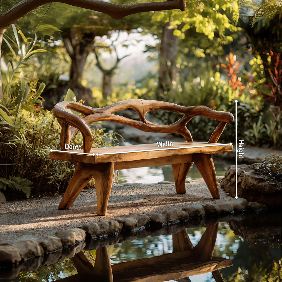 Natural Solid Wood Entryway Bench For Hallway Interior