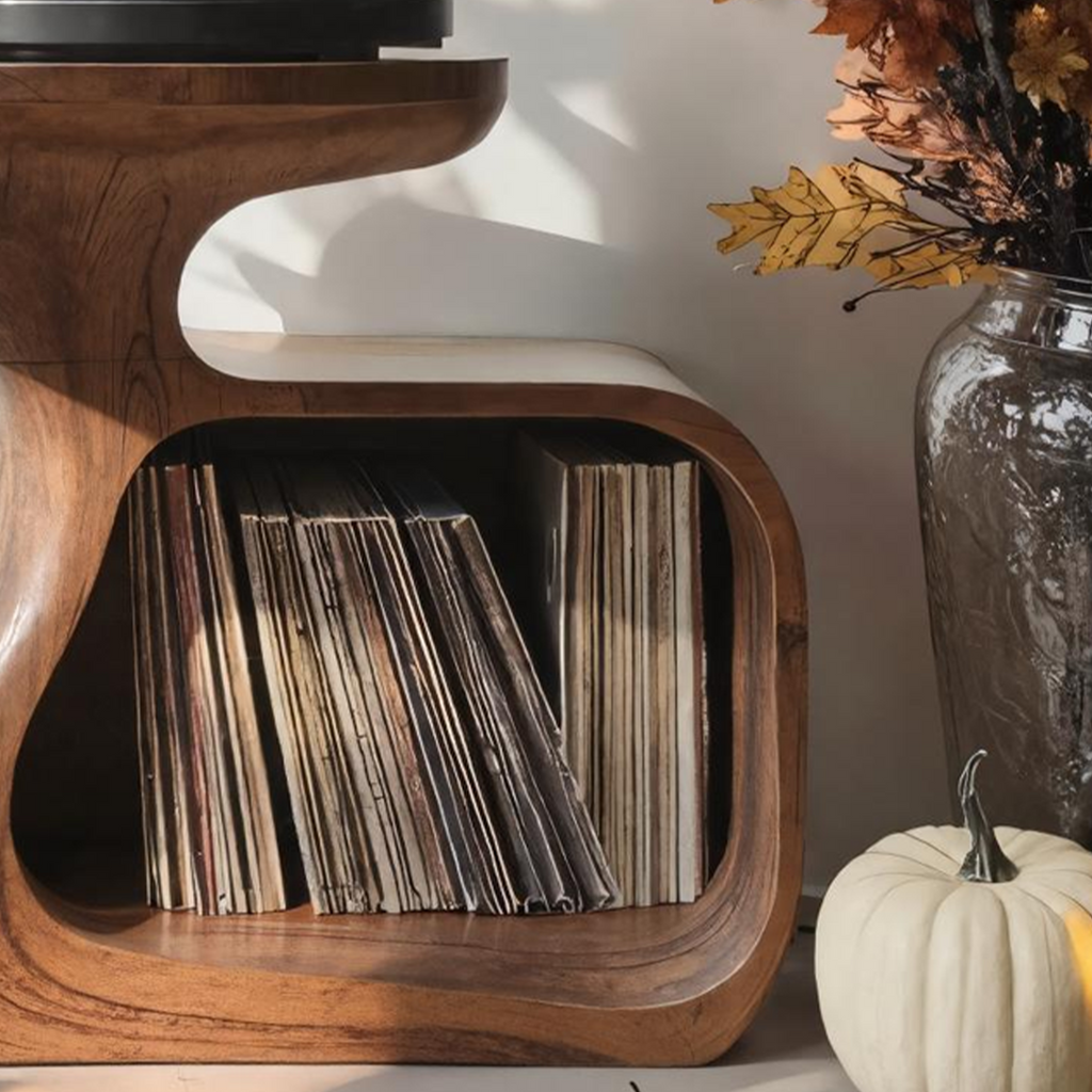 Mid-Century Wooden Record Stand