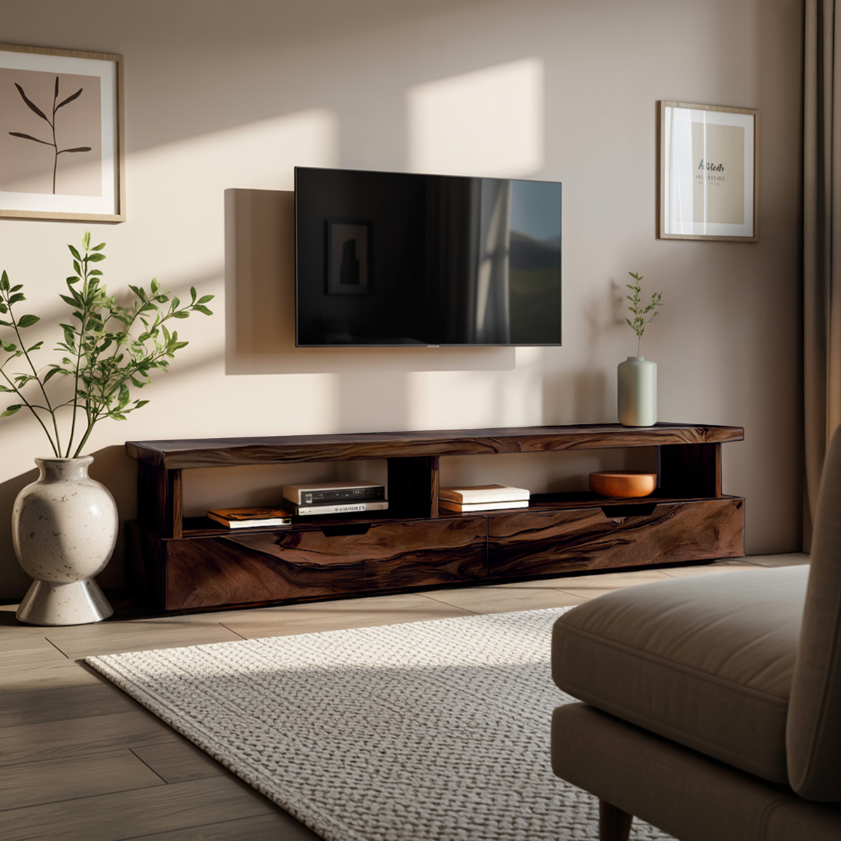 Minimalist TV Stand With Functional Design For Living