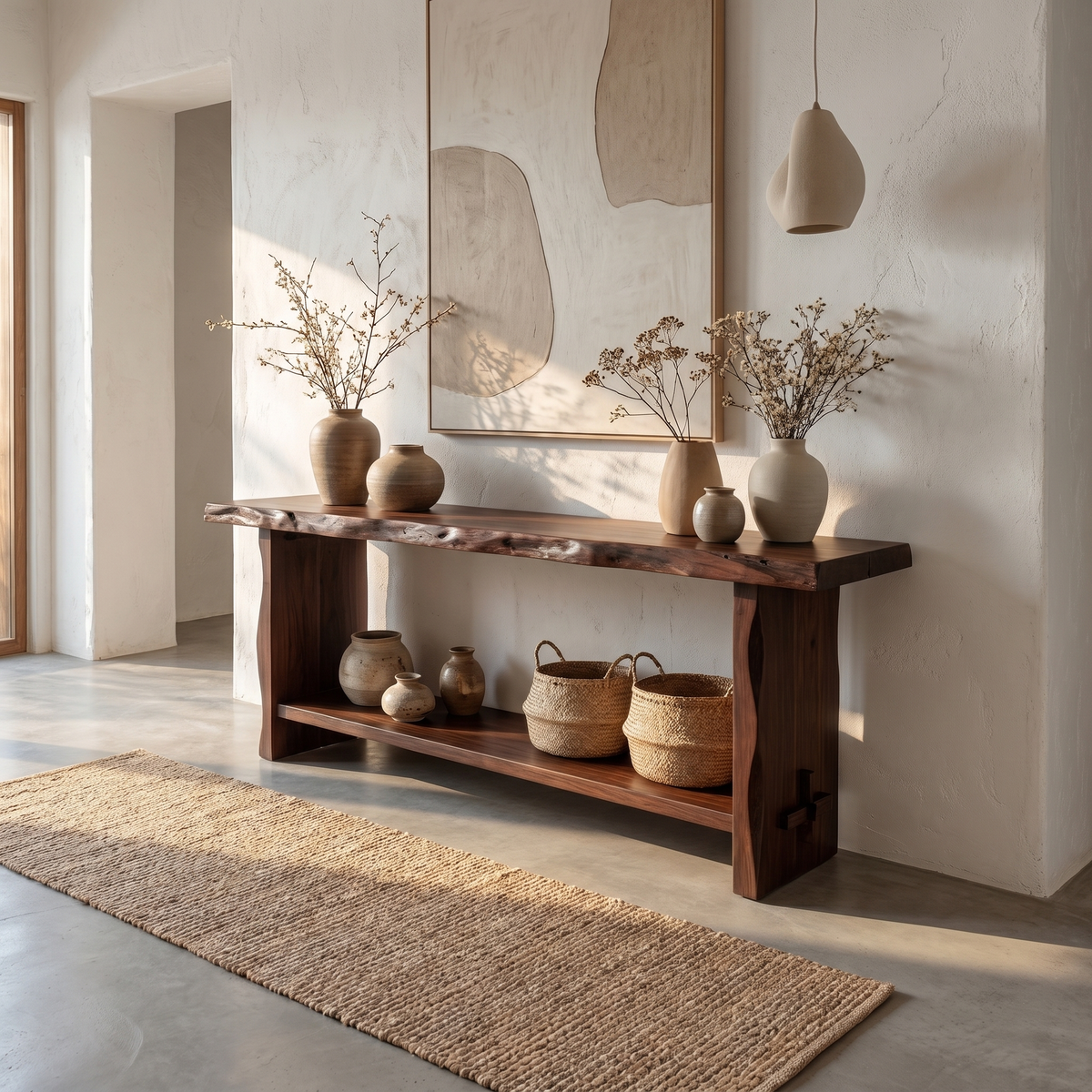 Rustic Live Edge Console Table